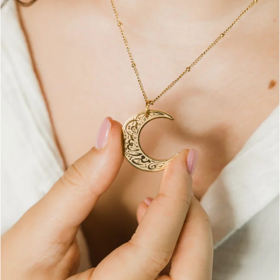 "After every storm, the moon appears" necklace